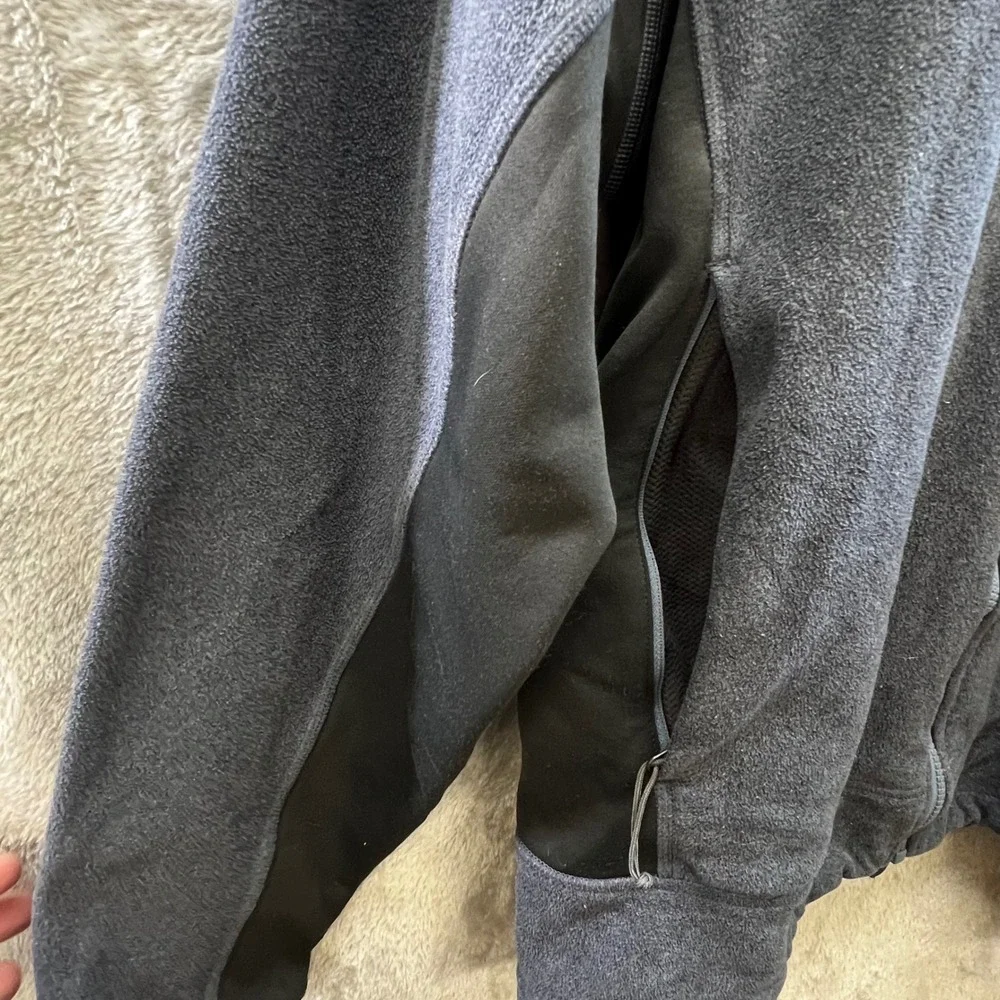 The North Face Men Jacket XL Black Gray‎ Mock Neck Full Zip Logo Gorpcore